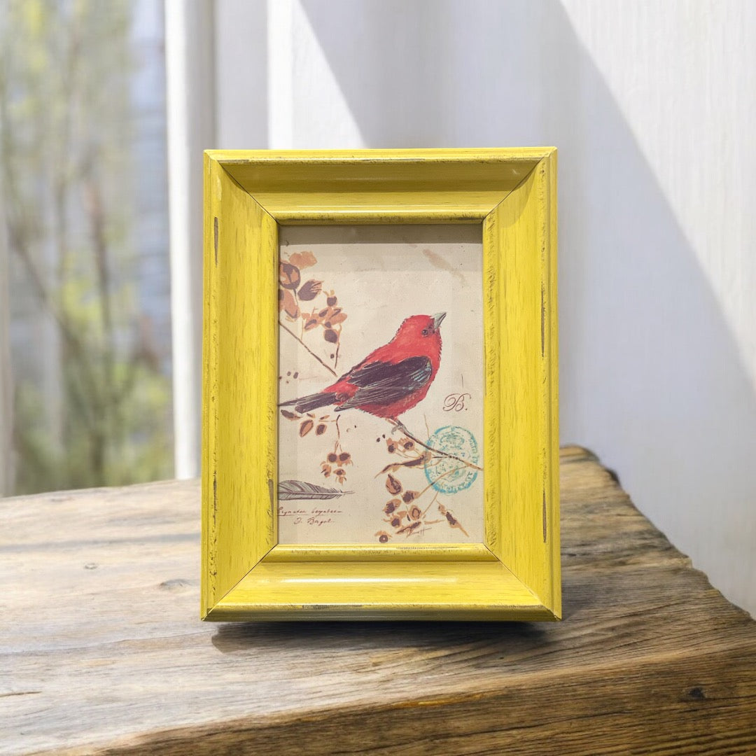 Photo Frame Yellow & Red Bird 4x6"