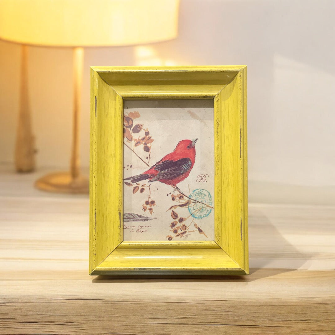 Photo Frame Yellow & Red Bird 4x6"